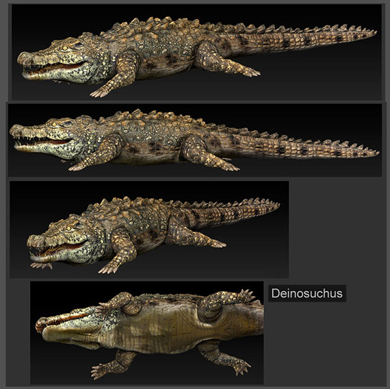 A 3D model of an ancient deinosuchus.